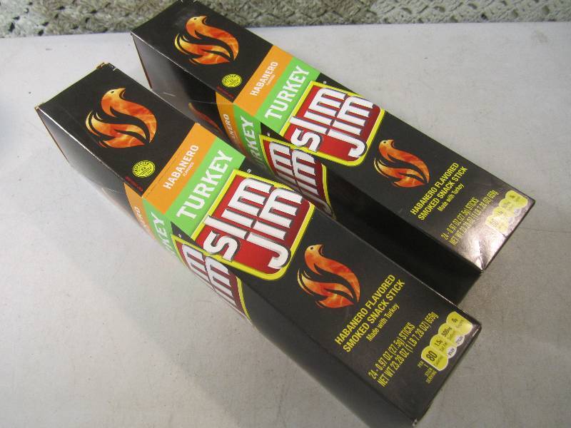 lot 199 image: 2 Box of 24 each Slim Jim Snack Sti...