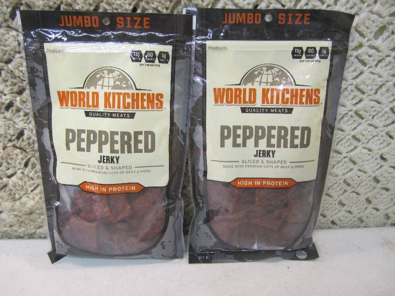 lot 201 image: 2 Jumbo Bags of Peppered Jerky  C-3...