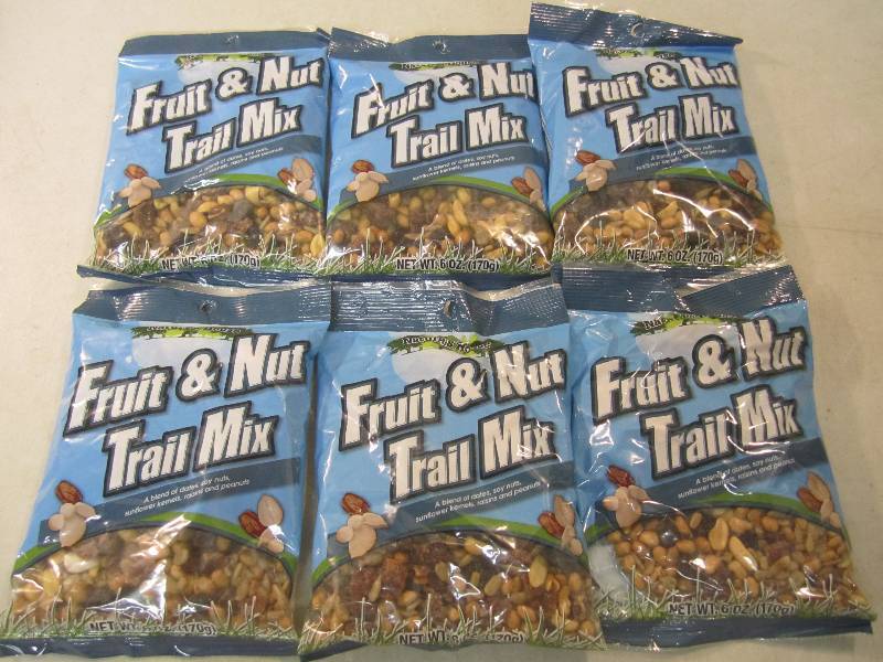 lot 227 image: 6 Bags of Fruit & Nuts Trail Mix Be...