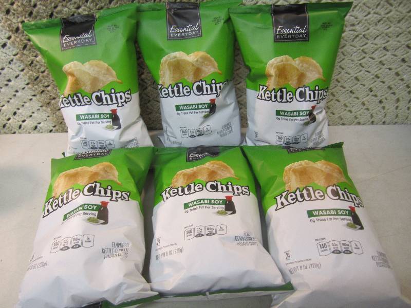 lot 240 image: 6 Bags of Wasabi Soy Kettle Chips B...