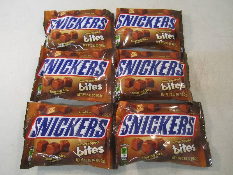 lot 245 image: 6 Bags of Snickers Bites Best by De...