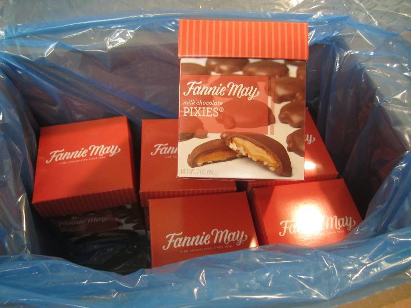 lot 255 image: Case of 6 Boxes Fannie May Milk Cho...