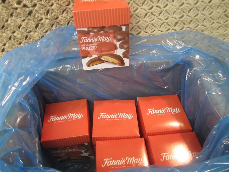 lot 256 image: Case of 6 Boxes Fannie May Milk Cho...