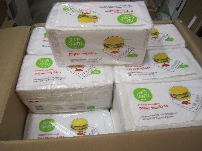 lot 300 image: Case of 7200 Paper Napkins 18 packs...