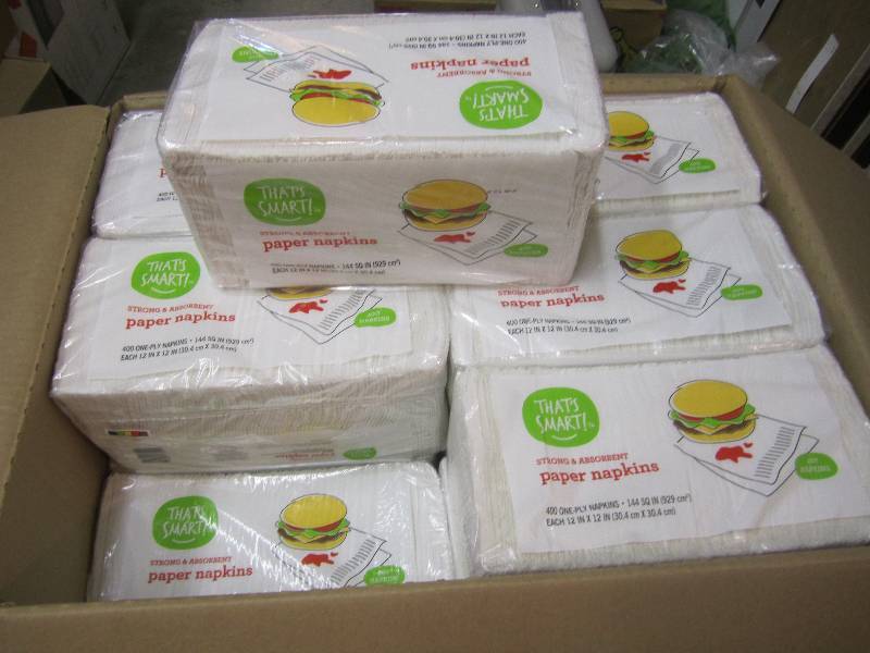 lot 301 image: Case of 7200 Paper Napkins 18 packs...