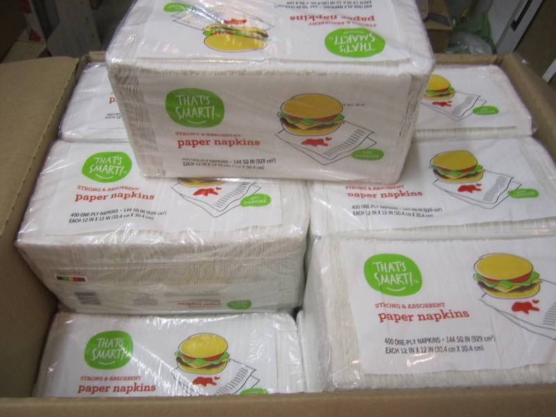 lot 302 image: Case of 7200 Paper Napkins 18 packs...