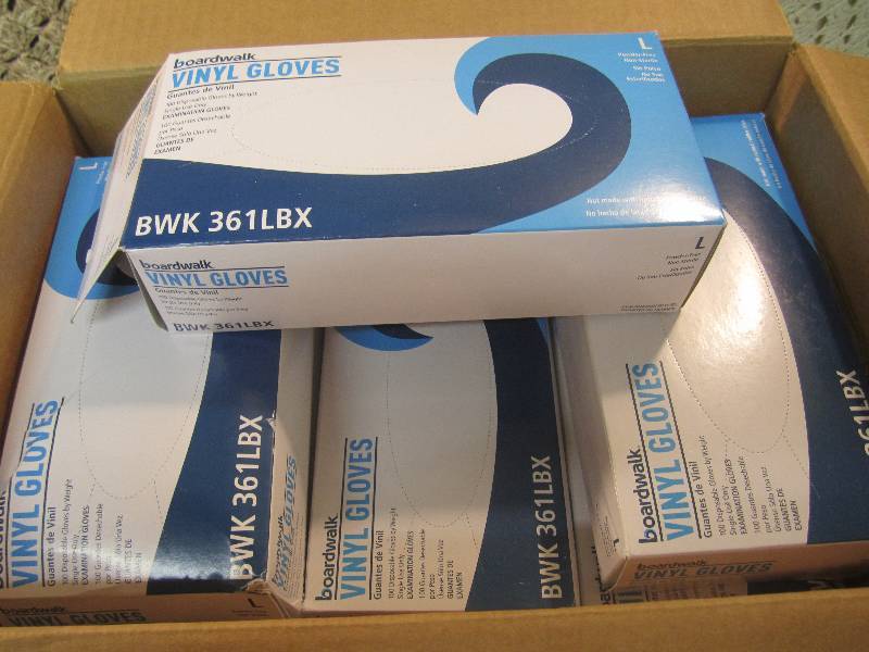lot 317 image: Lot of 9 Boxes of Vinyl Gloves Size...