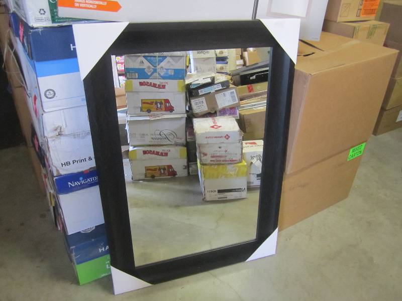 lot 318 image: 30 x 42 Wall Mirror with Dark Esp...