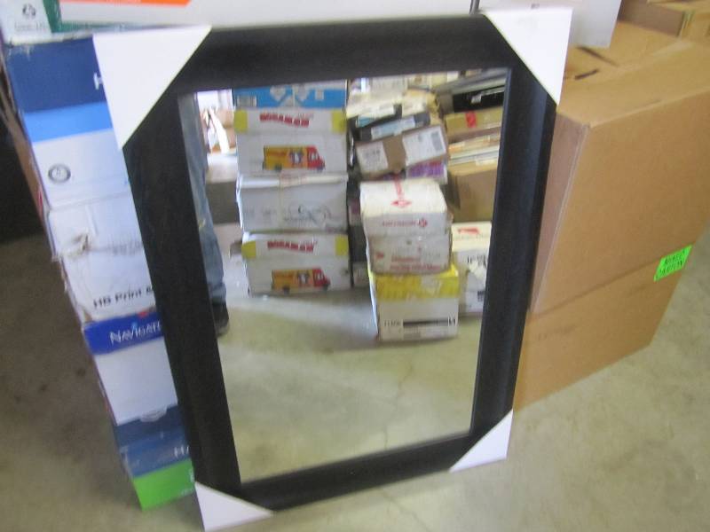lot 319 image: 30 x 42 Wall Mirror with Dark Esp...