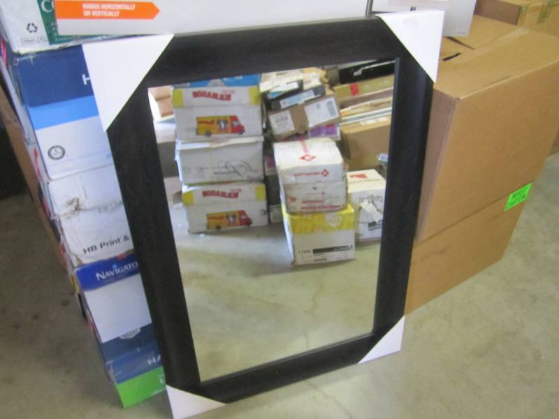 lot 320 image: 30 x 42 Wall Mirror with Dark Esp...