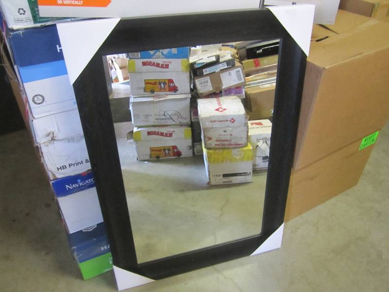 lot 321 image: 30 x 42 Wall Mirror with Dark Esp...