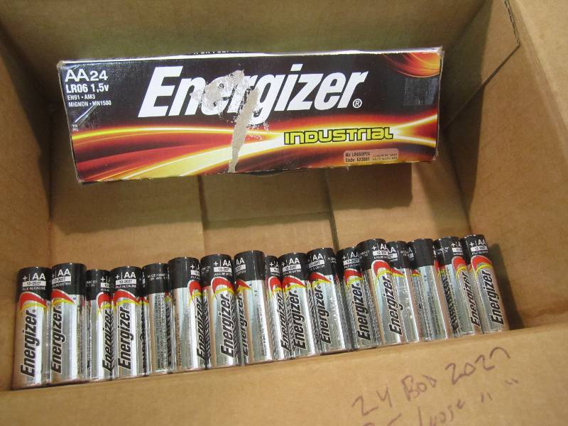 lot 326 image: Lot of 59 AA Batteries Box of 24 an...