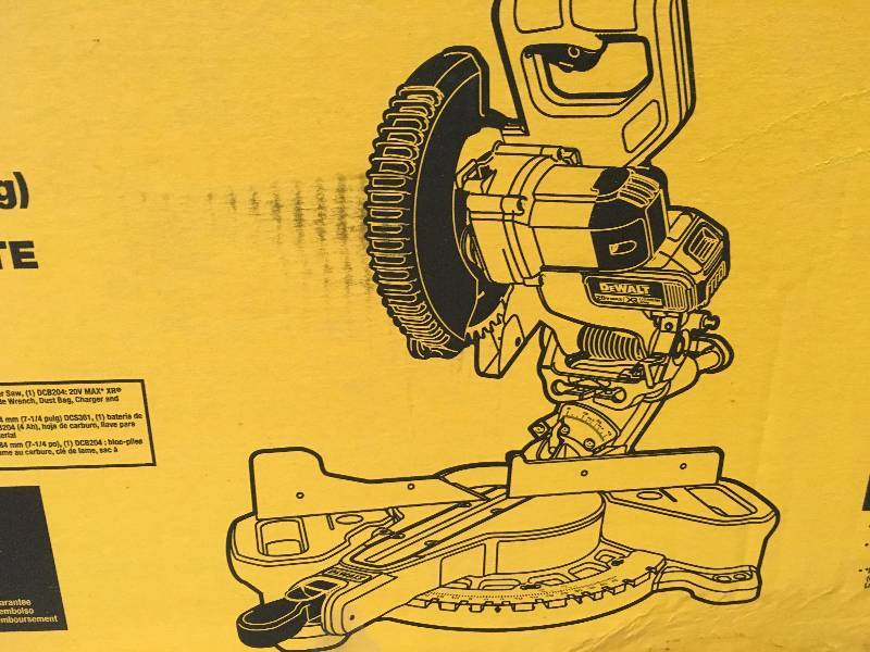 DeWalt 20-Volt MAX Lithium-Ion Cordless 7-14 in. Miter Saw with Battery 4Ah and Charger OPEN BOX NOT USED