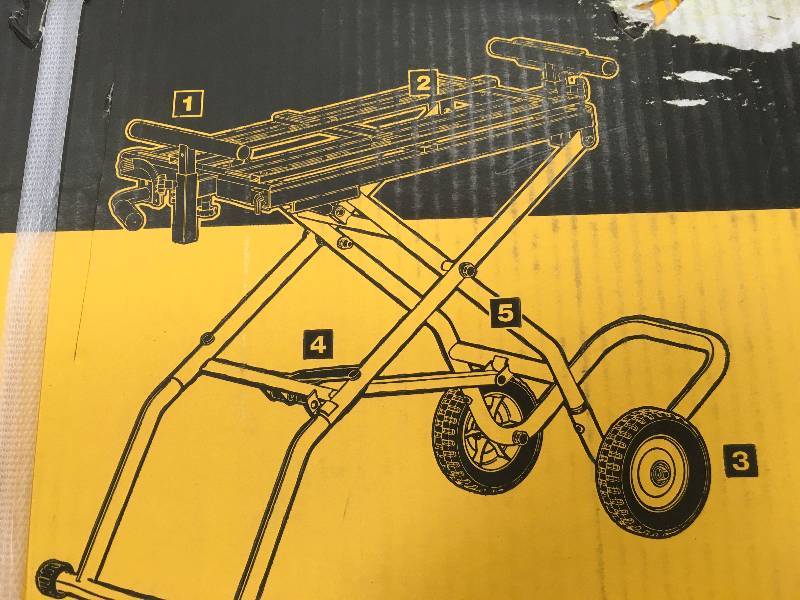 DEWALT 32-12 in. x 60 in. Rolling Miter Saw Stand not used