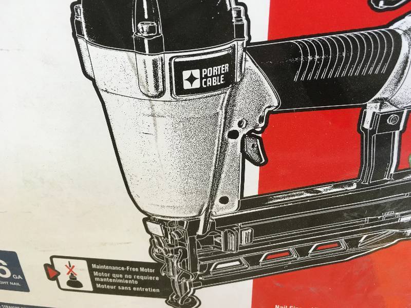 Porter Cable Pneumatic 16-Gauge 2-12 in. Nailer Kit in working condition