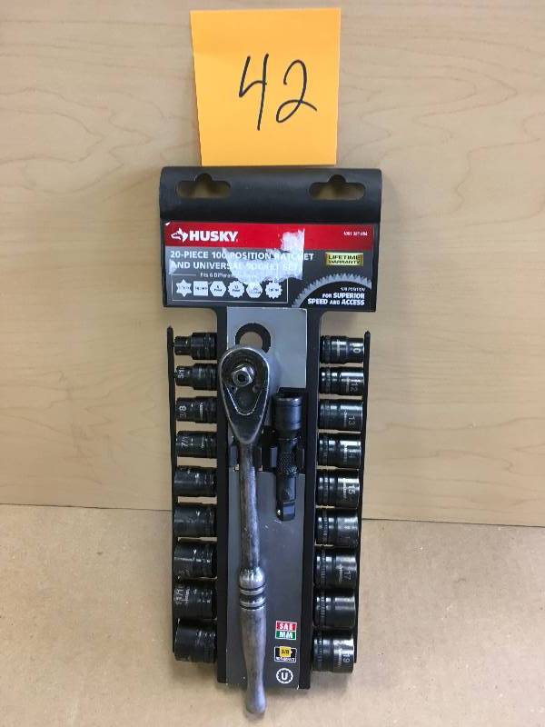 Husky 38 in. Drive 100-Position Universal SAE and Metric Socket Wrench Set (20-Piece)