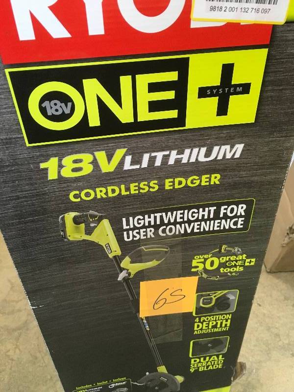 Ryobi ONE 9 in. 18-Volt Lithium-Ion Cordless Edger - 1.3 Ah Battery and Charger Included