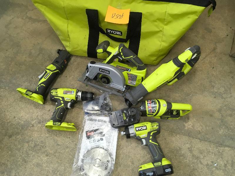 Ryobi 18-Volt ONE Cordless Lithium Ion 6-Tool Combo Kit in working condition