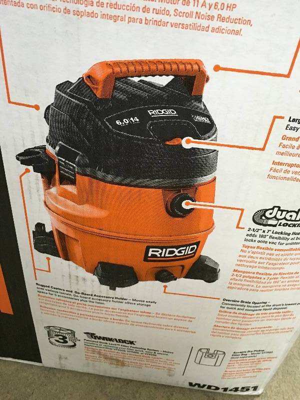 Ridgid 14 Gal. 6.0-Peak HP Wet Dry Vac with Auto Detail Kit