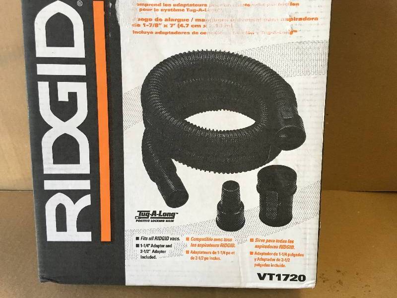 RIDGID 1-14 in. - 1-78 in. x 7 ft. Tug-A-Long Vacuum Hose for RIDGID Wet Dry Vacs not used