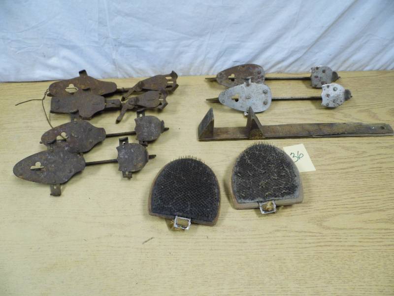 Antique Skates - Shoe Sizer - Brush Combs