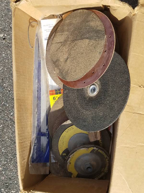 lot 7 image: GRINDING WHEELS, WELDING RODS ETC.