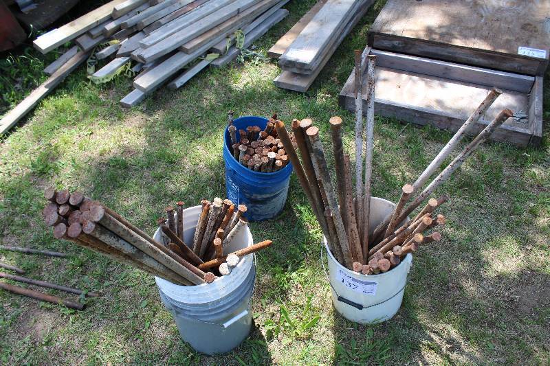lot 137 image: Lot of (3) Buckets of Concrete Stakes