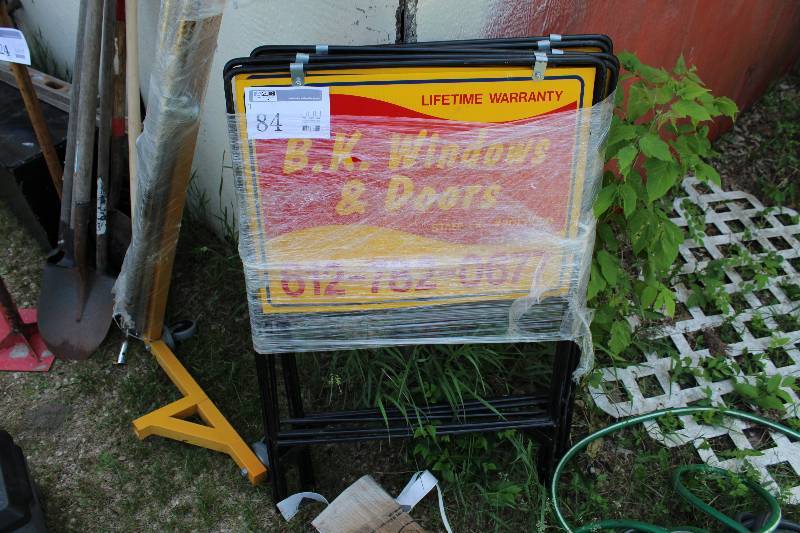 lot 84 image: Lot of (7) B.K. Windows Livery Signage