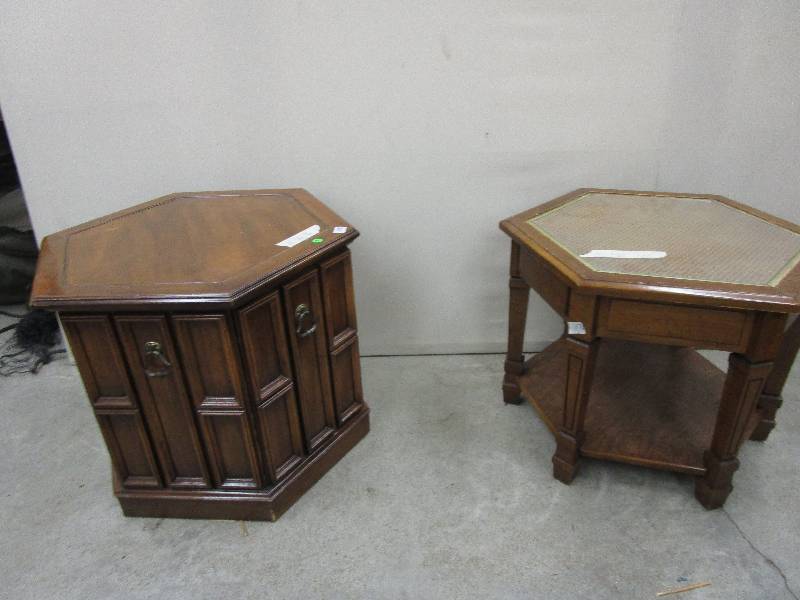 lot 75 image: 2 End Tables (28 in wide x 22 in high x 24 in deep) other is (28 in wide x 20 in tall x  24 in deep)