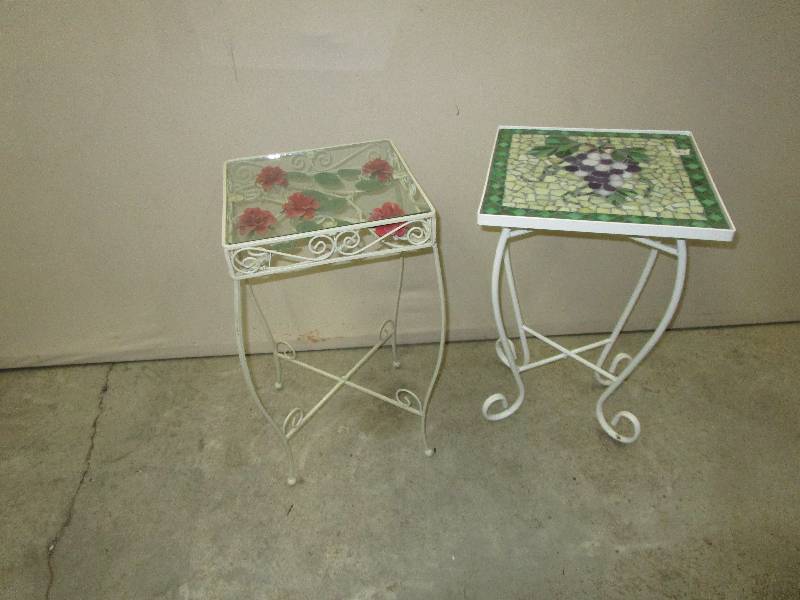 lot 79 image: Metal and Glass Plant Stands