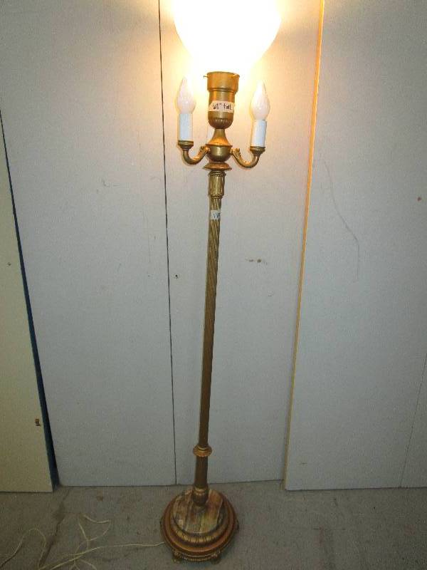 lot 97 image: lamp works with a marble base, needs to be tightened 62 Tall