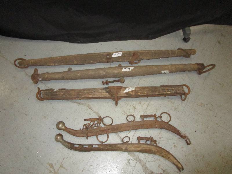 lot 104 image: 3 Eveners and hanes w copper
