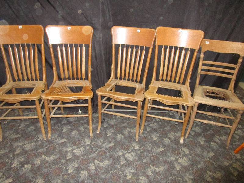 lot 132 image: 5 Antique chairs (TLC)