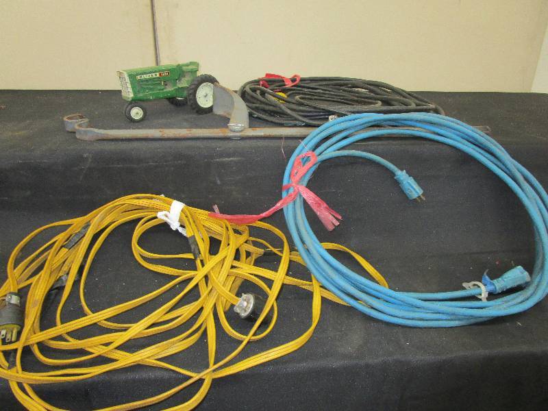 lot 13 image: 3 Extension Cords, Old Oliver Tractor
