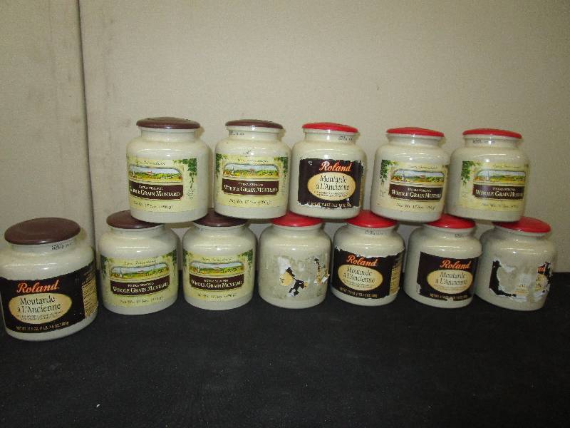 lot 31 image: Clay Mustard Jars
