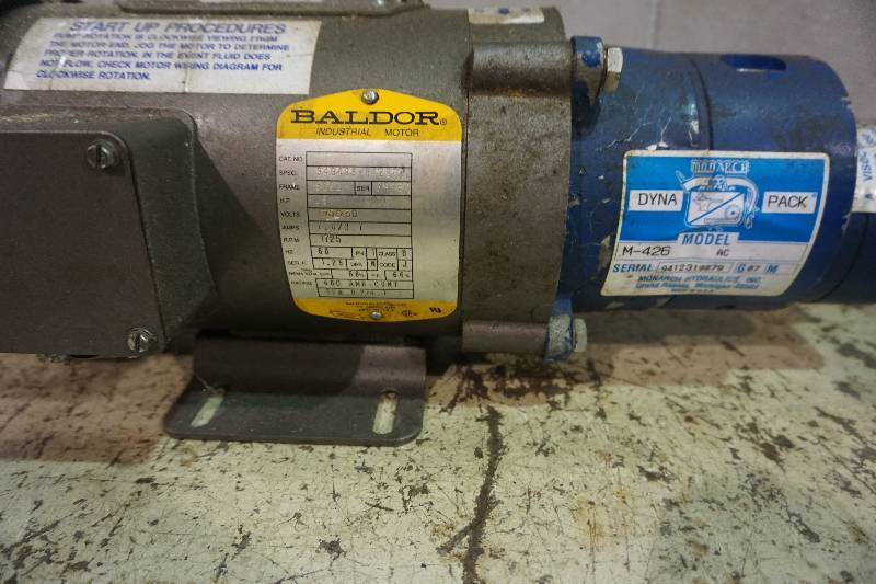 lot 42 image: Baldor Electric Motor With Dynapack Hydraulic Pump