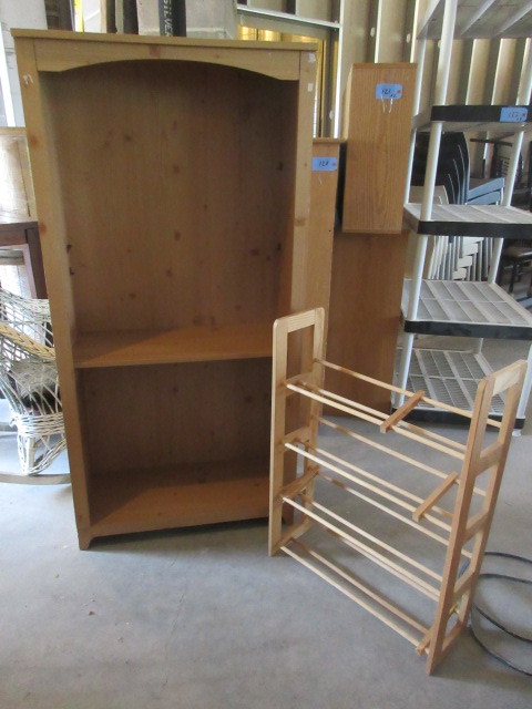 lot 123 image: BOOKCASE AND CD RACK