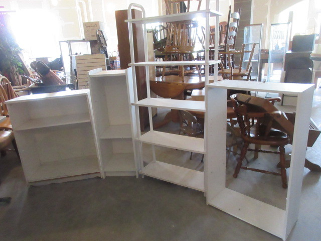 lot 119 image: WHITE SHELVING UNITS