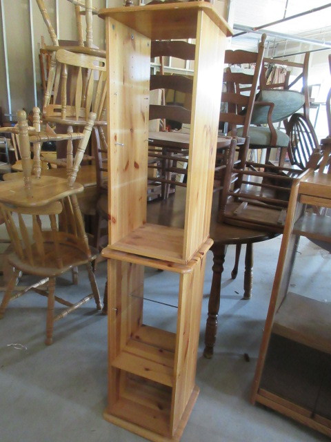 lot 126 image: PINE SPINNING RACKS