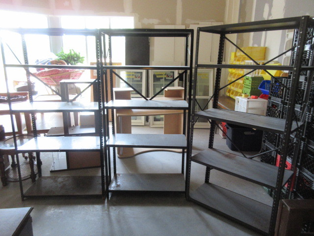 lot 135 image: METAL SHELVING UNITS