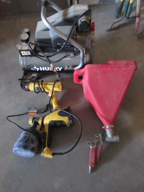 lot 145 image: PAINT SPRAYER AND COMPRESSOR
