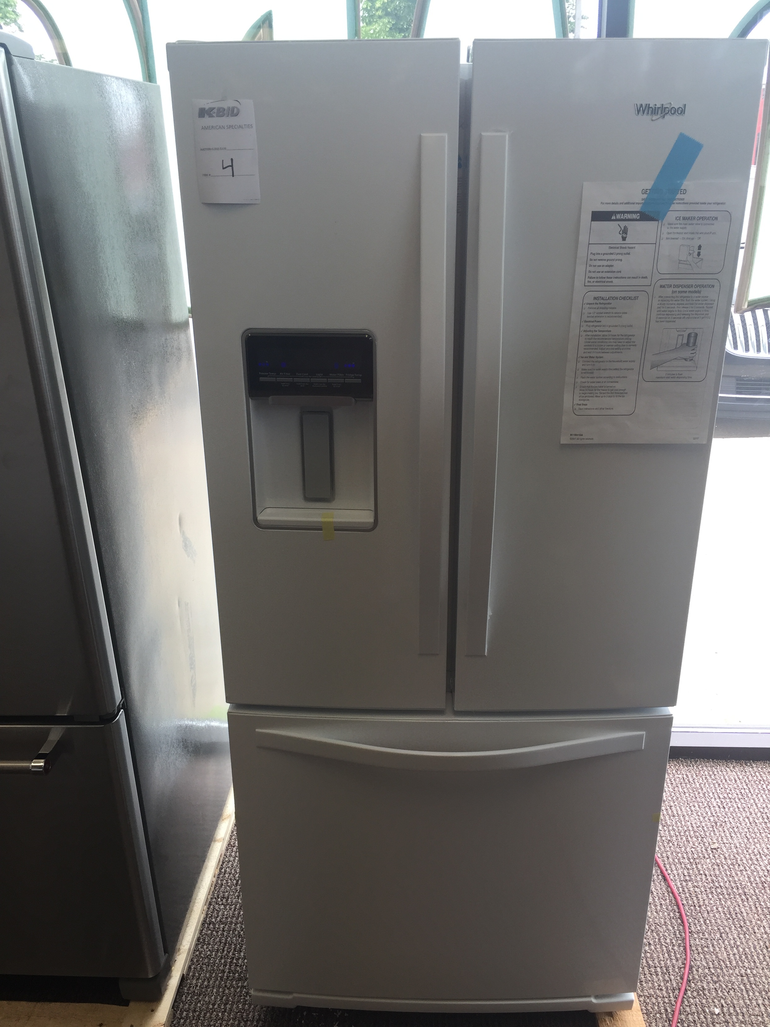NEW- 19.7 cu. ft. Whirlpool French Door Refrigerator in White- WITH MANUFACTURERS WARRANTY- Model# WRF560SEYW