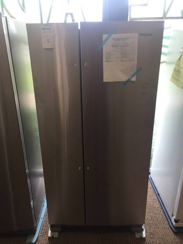 NEW- 22 cu. ft. Whirlpool Side by Side Refrigerator in Monochromatic Stainless Steel- WITH MANUFACTURERS WARRANTY- MODEL# WRS312SNHM