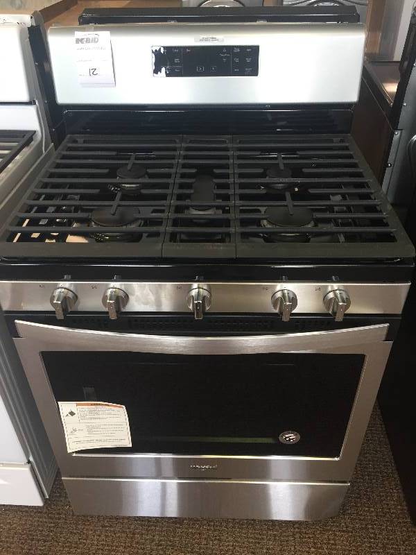 NEW 5.0 cu. ft. Whirlpool Gas Range with Self-Cleaning Oven in Stainless Steel- WITH MANUFACTURERS WARRANTY- MODEL# WFG525S0HS