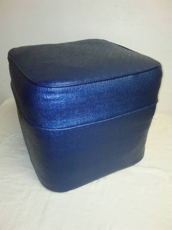 lot 144 image: Vinyl mid-century modern Ottoman