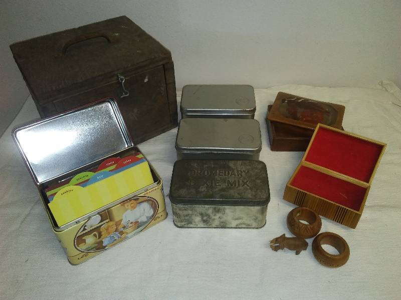 lot 148 image: Metal and wood boxes