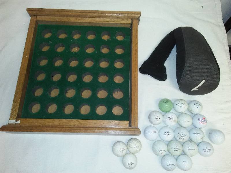 lot 198 image: Golf ball display holds 36 balls, 21 balls