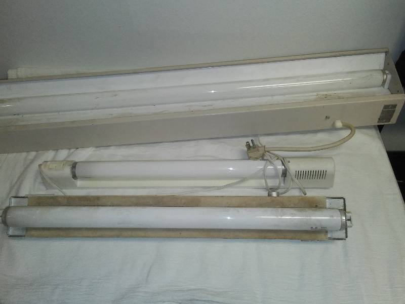 lot 204 image: 3 fluorescent shop lights, working