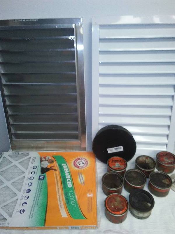 lot 206 image: Attic vents, Parts cans and more