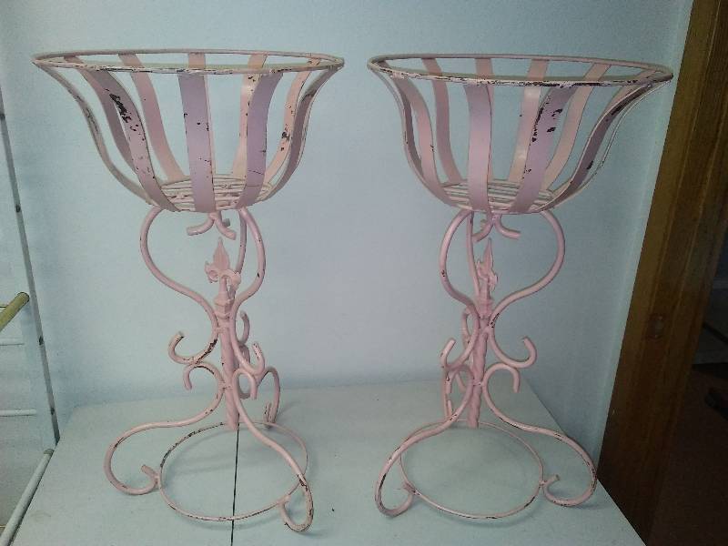 lot 247 image: Vintage Metal Plant Stands (2)